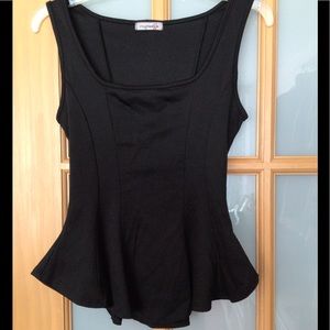 Black Square Neck Top